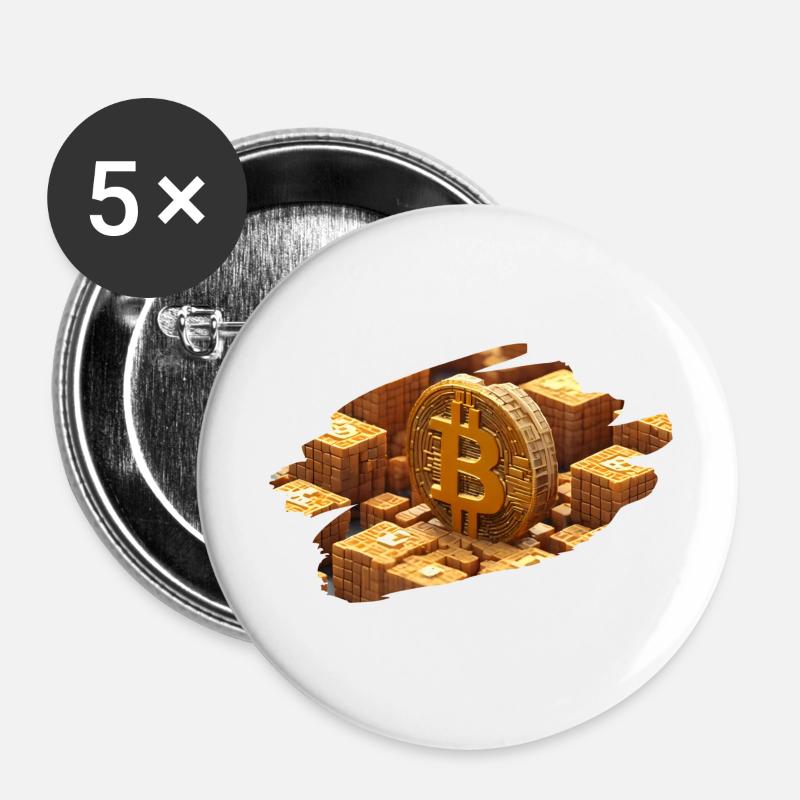 Bitcoin Treasure - Buttons large 2.2''/56 mm (5-pack) - white