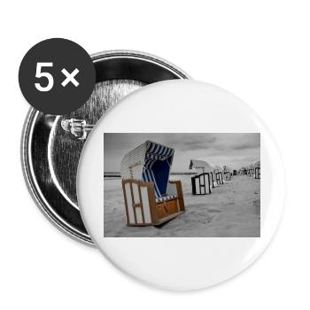 Beach chair at the Baltic Sea - Buttons large 2.2''/56 mm (5-pack) - white - Front