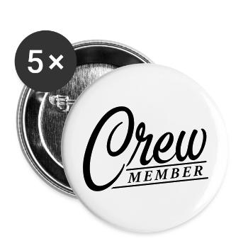 Membre d’équipage - Lot de 5 grands badges (56 mm) - blanc - Devant