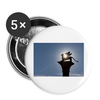 Venezianischer Löwe - Buttons groß 56 mm (5er Pack) - Weiß - Vorne