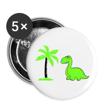 dinosaurier palme 02 - Buttons groß 56 mm (5er Pack) - Weiß - Vorne