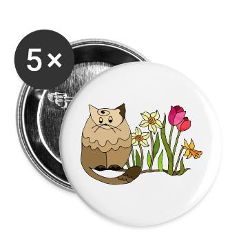Cat - Buttons large 2.2''/56 mm (5-pack) - white - Front