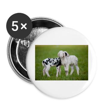 Lambs Black & White - Buttons large 2.2''/56 mm (5-pack) - white - Front