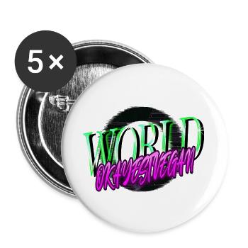 Vegetable Happy Vegan Statement Humor Joke Quote - Buttons large 2.2''/56 mm (5-pack) - white - Front