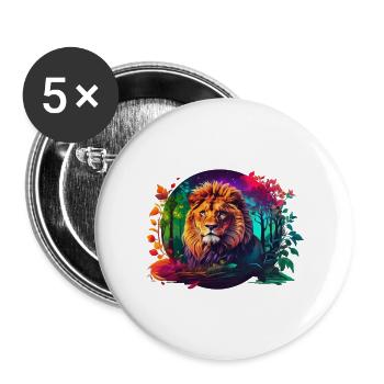 Farbvolles Logo von einem magischen Wald - Buttons groß 56 mm (5er Pack) - Weiß - Vorne