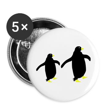 pinguin silhouette 2 - Buttons groß 56 mm (5er Pack) - Weiß - Vorne