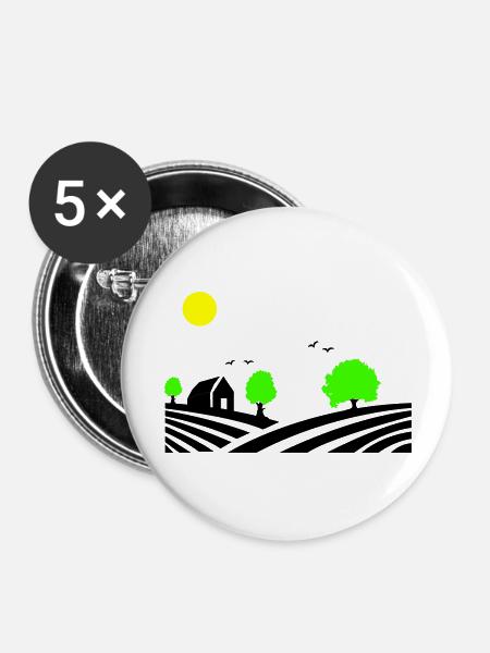 farm - Buttons groß 56 mm (5er Pack) - Weiß