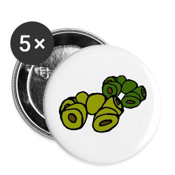 verschiedene Oliven - Buttons groß 56 mm (5er Pack) - Weiß - Vorne