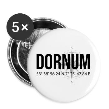 Koordinaten Dornum - Buttons groß 56 mm (5er Pack) - Weiß - Vorne