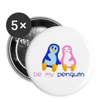 Be my penguin - Buttons groß 56 mm (5er Pack) - Weiß - Vorne