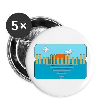 Seestück - Buttons groß 56 mm (5er Pack) - Weiß - Vorne