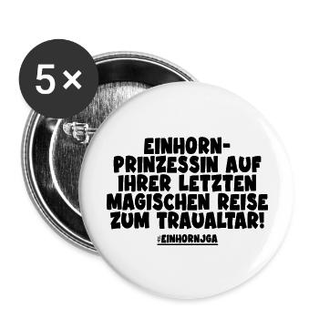 Einhorn Prinzessin auf ihrer letzten Reise zum... - Buttons groß 56 mm (5er Pack) - Weiß - Vorne