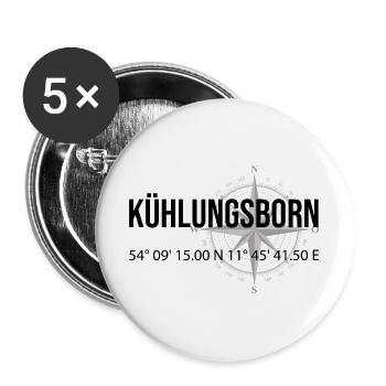 Koordinaten Kühlungsborn - Buttons groß 56 mm (5er Pack) - Weiß - Vorne