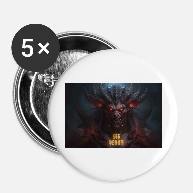 Demon - Buttons large 2.2''/56 mm (5-pack) - white