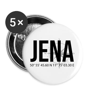 Koordinaten Jena - Buttons groß 56 mm (5er Pack) - Weiß - Vorne