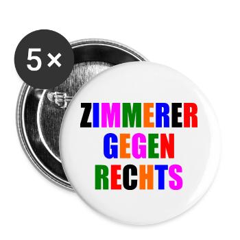 Zimmerer gegen rechts - Buttons groß 56 mm (5er Pack) - Weiß - Vorne