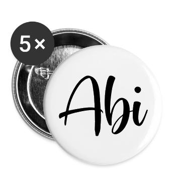 Name - Abi - Buttons large 2.2''/56 mm (5-pack) - white - Front