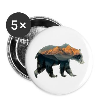 Bears mountain - Buttons large 2.2''/56 mm (5-pack) - white - Front