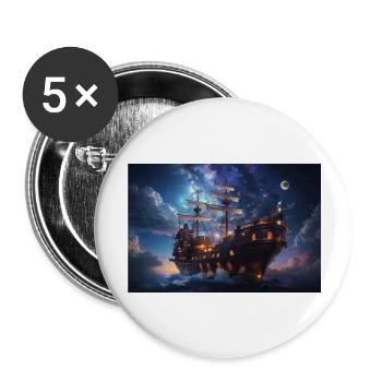 Beautiful sailing ship at night - Buttons large 2.2''/56 mm (5-pack) - white - Front