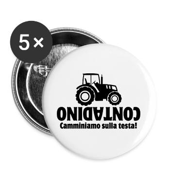 farmer, Italy, farmer - Buttons large 2.2''/56 mm (5-pack) - white - Front