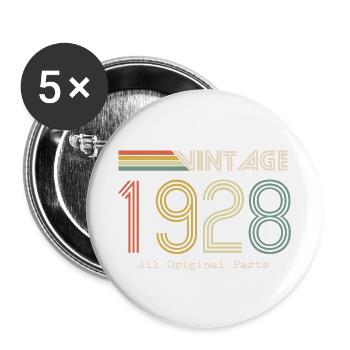 Episch und legendär, geboren 1928: 96. Geburtstag - Buttons groß 56 mm (5er Pack) - Weiß - Vorne