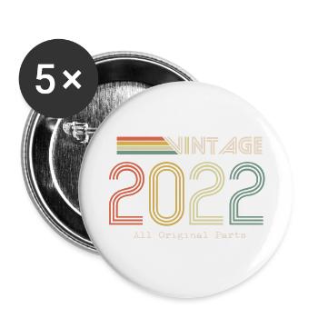 Épique et Légendaire né en 2022 : 2e anniversaire - Lot de 5 grands badges (56 mm) - blanc - Devant