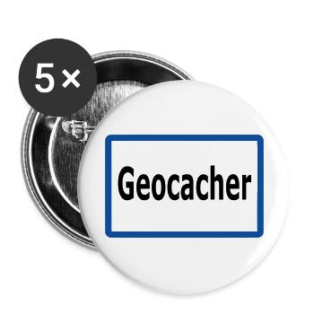 Geocacher Place Sign Austria transparent - Buttons large 2.2''/56 mm (5-pack) - white - Front
