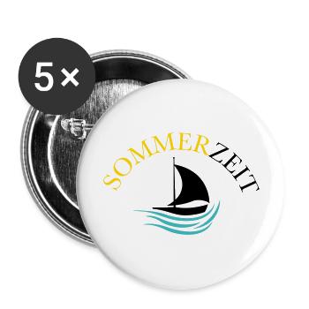 boot sommer - Buttons groß 56 mm (5er Pack) - Weiß - Vorne