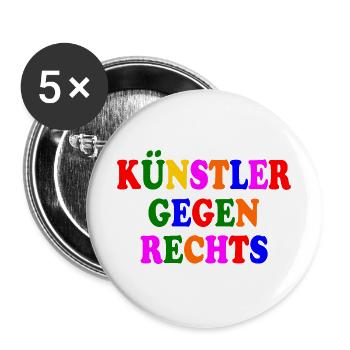 Künstler gegen rechts - Buttons groß 56 mm (5er Pack) - Weiß - Vorne