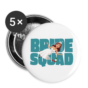 Bride Squad - Buttons groß 56 mm (5er Pack) - Weiß - Vorne