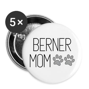 Minimalist Berner Mom Gifts for Berner Moms - Buttons large 2.2''/56 mm (5-pack) - white - Front