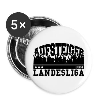Aufsteiger 2024 Landesliga Aufstieg Fußball - Buttons groß 56 mm (5er Pack) - Weiß - Vorne