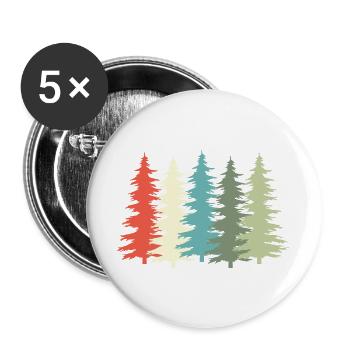 Woodland Vintage Arbre Rétro - Lot de 5 grands badges (56 mm) - blanc - Devant