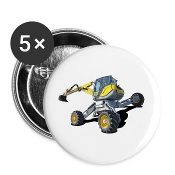 Schreitbagger, klettern ist seine Leidenschaft - Buttons groß 56 mm (5er Pack) - Weiß - Vorne