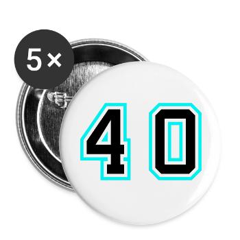 40 Zahl symbol - Buttons groß 56 mm (5er Pack) - Weiß - Vorne