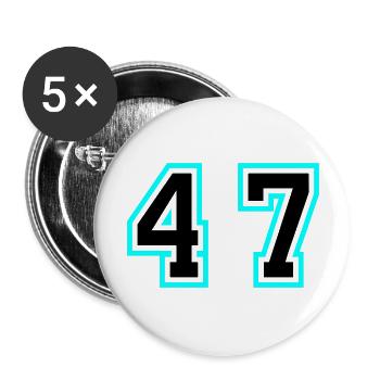 47 Symbole numérique - Lot de 5 grands badges (56 mm) - blanc - Devant