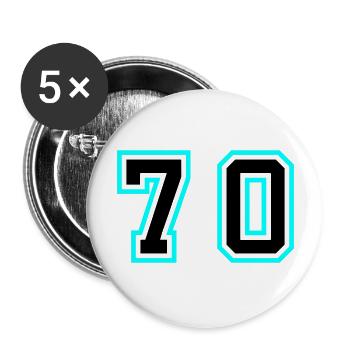 70 Number Symbol - Buttons large 2.2''/56 mm (5-pack) - white - Front