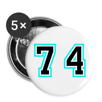 74 Symbole numérique - Lot de 5 grands badges (56 mm) - blanc - Devant