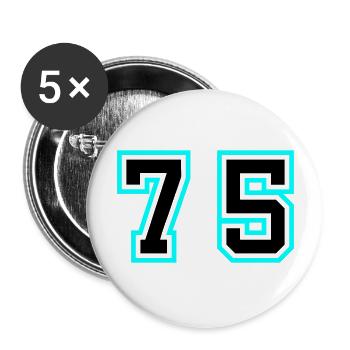75 Symbole numérique - Lot de 5 grands badges (56 mm) - blanc - Devant