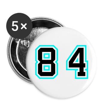 84 Number Symbol - Buttons large 2.2''/56 mm (5-pack) - white - Front