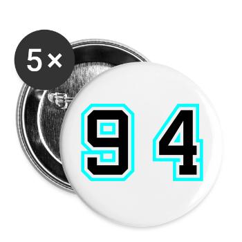 94 Number Symbol - Buttons large 2.2''/56 mm (5-pack) - white - Front