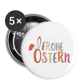 Ostern Hase - Bo-Grafik - Buttons groß 56 mm (5er Pack) - Weiß - Vorne