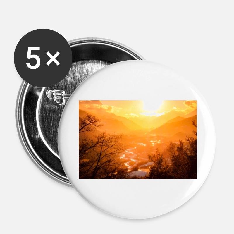 GOLDEN VALLEY - Buttons large 2.2''/56 mm (5-pack) - white