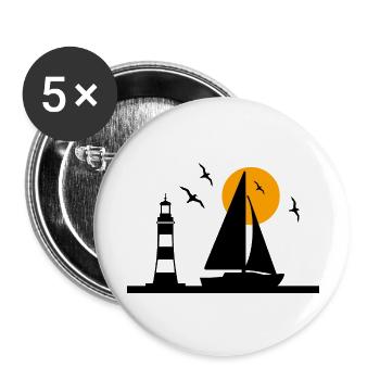 Voile - Lot de 5 grands badges (56 mm) - blanc - Devant