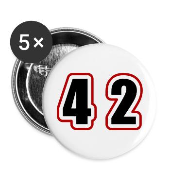 42 Number College - Buttons large 2.2''/56 mm (5-pack) - white - Front