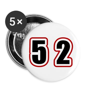 53 Zahl College - Buttons groß 56 mm (5er Pack) - Weiß - Vorne