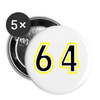 64 Number College - Buttons large 2.2''/56 mm (5-pack) - white - Front