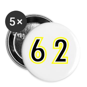 62 Number College - Buttons large 2.2''/56 mm (5-pack) - white - Front