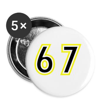 67 Number College - Buttons large 2.2''/56 mm (5-pack) - white - Front