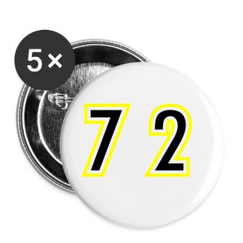 72 Zahl College - Buttons groß 56 mm (5er Pack) - Weiß - Vorne